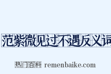 范紫微见过不遇反义词是什么意思的图片